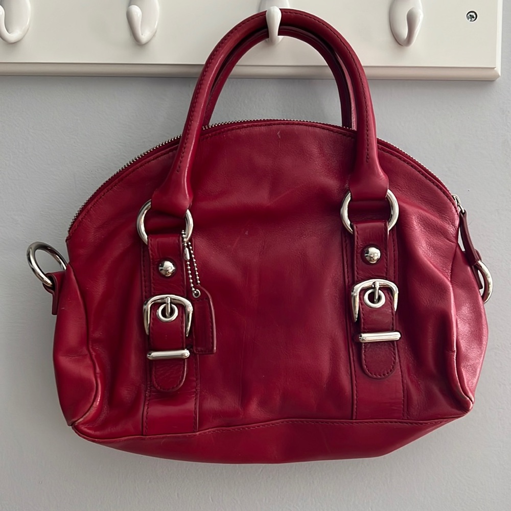 Danier- bag - red - genuine leather - used - look at pictures
